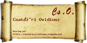 Csatári Ovidiusz névjegykártya